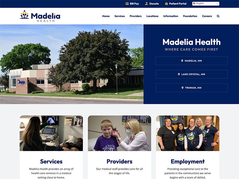 Medical Website Design - Madelia Health