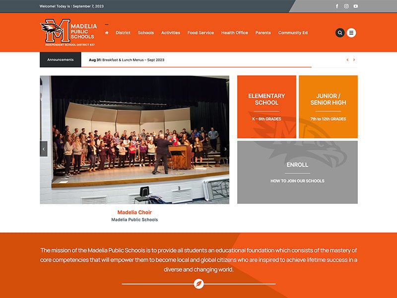 School Website Design - Madelia Public Schools