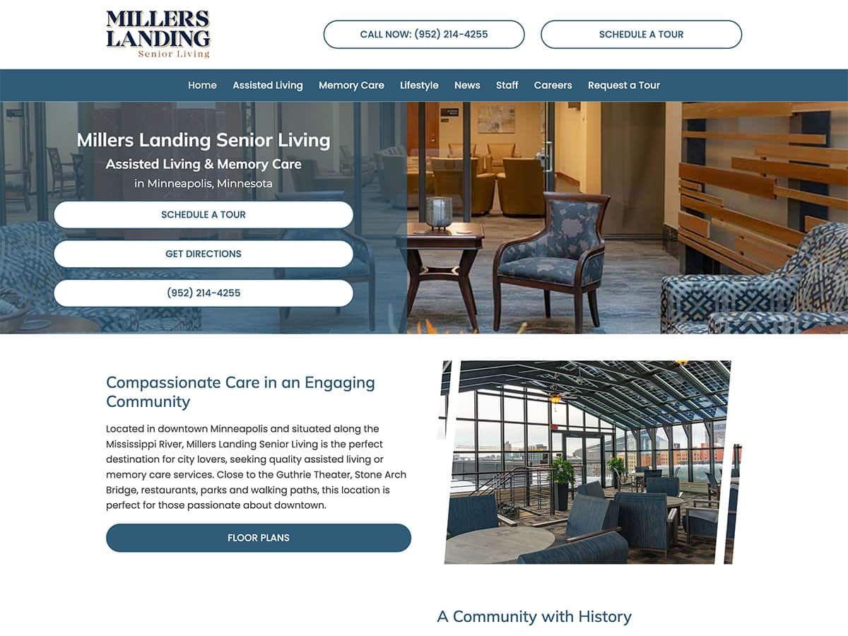 millers landing website screenshot