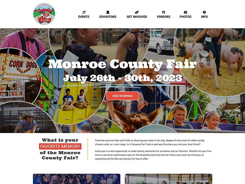 Event Website Design - Monroe County Fair
