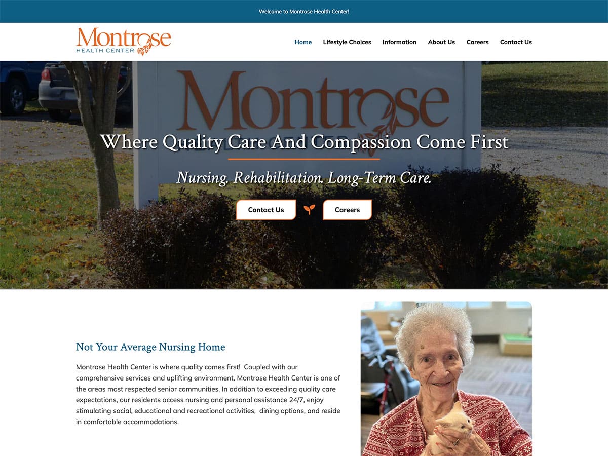 montrose health center web screenshot