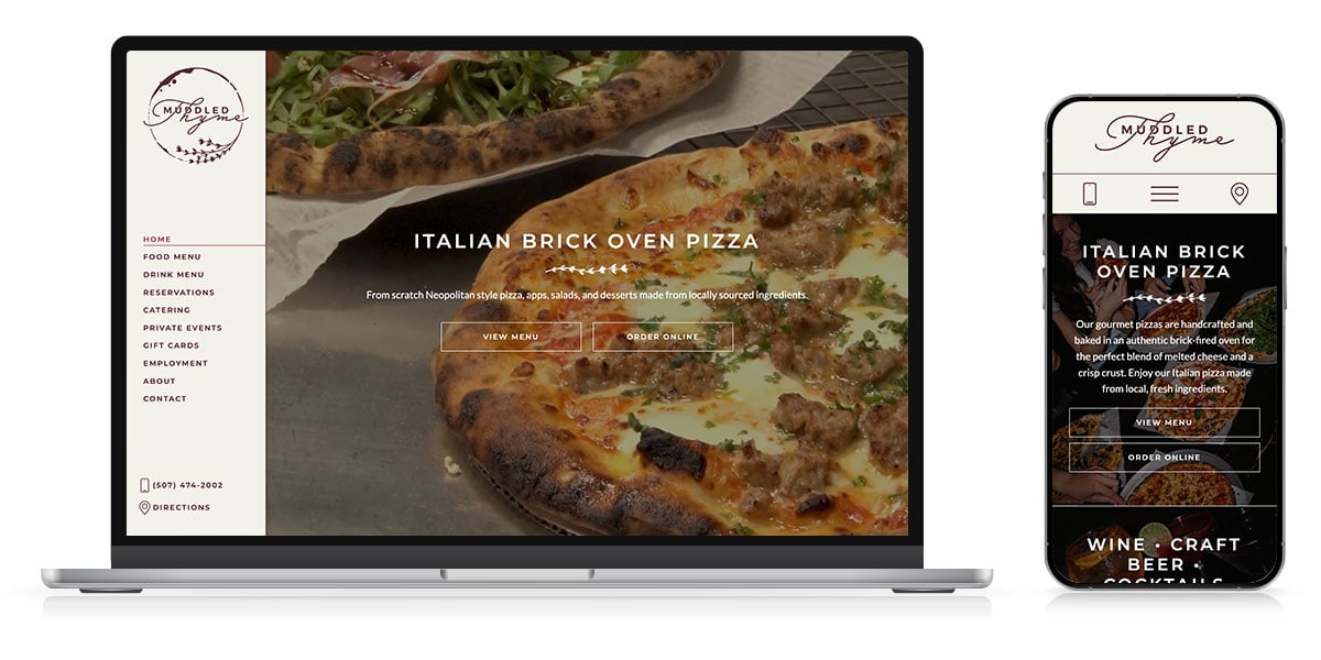 muddled thyme website responsive