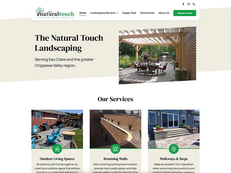 Landscaping Website Design - The Natural Touch Landscaping