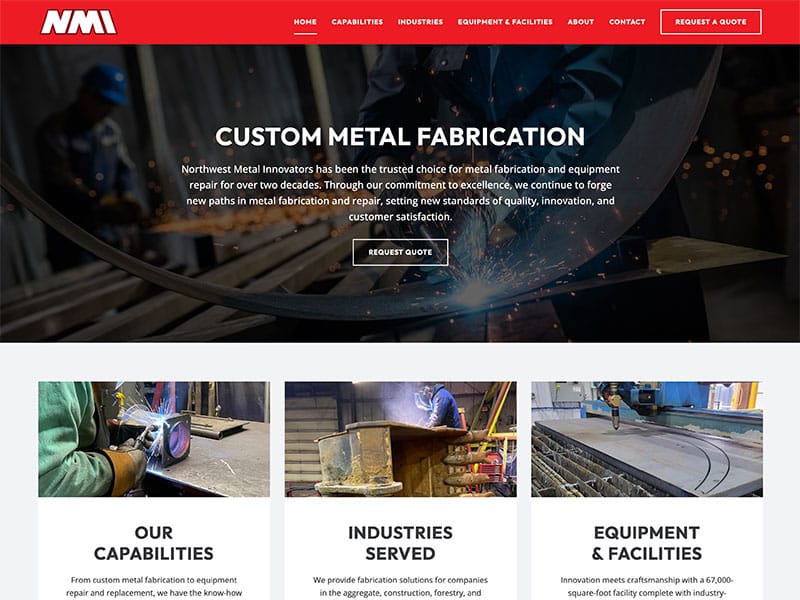 Manufacturing Website Design - Custom Metal Fabrication