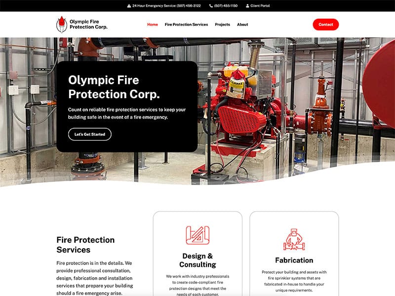Contractor Website Design - Olympic Fire Protection