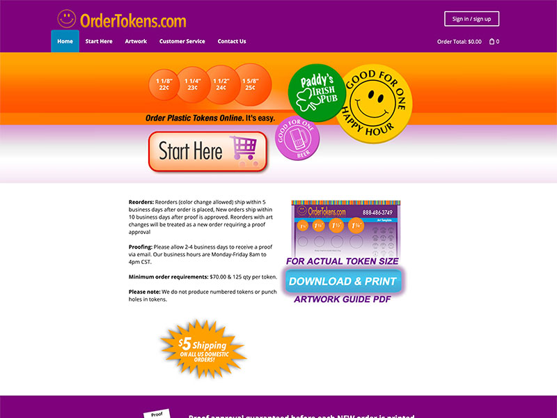 Website Launch: Order Tokens