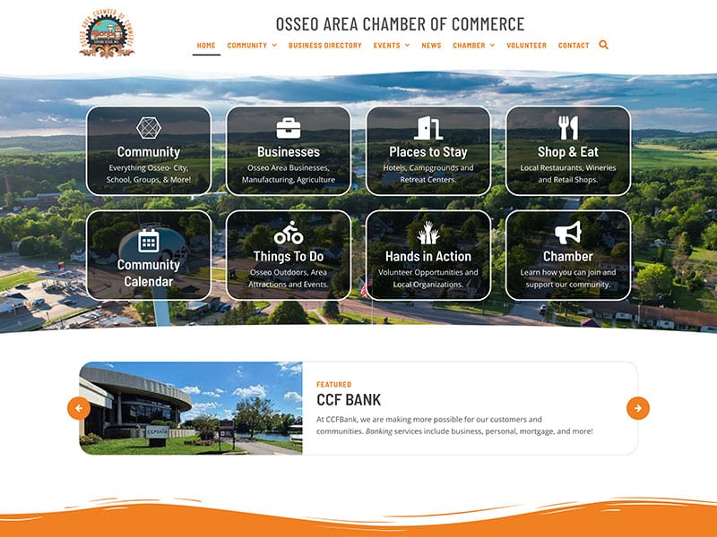Osseo Chamber of Commerce Website Screenshot