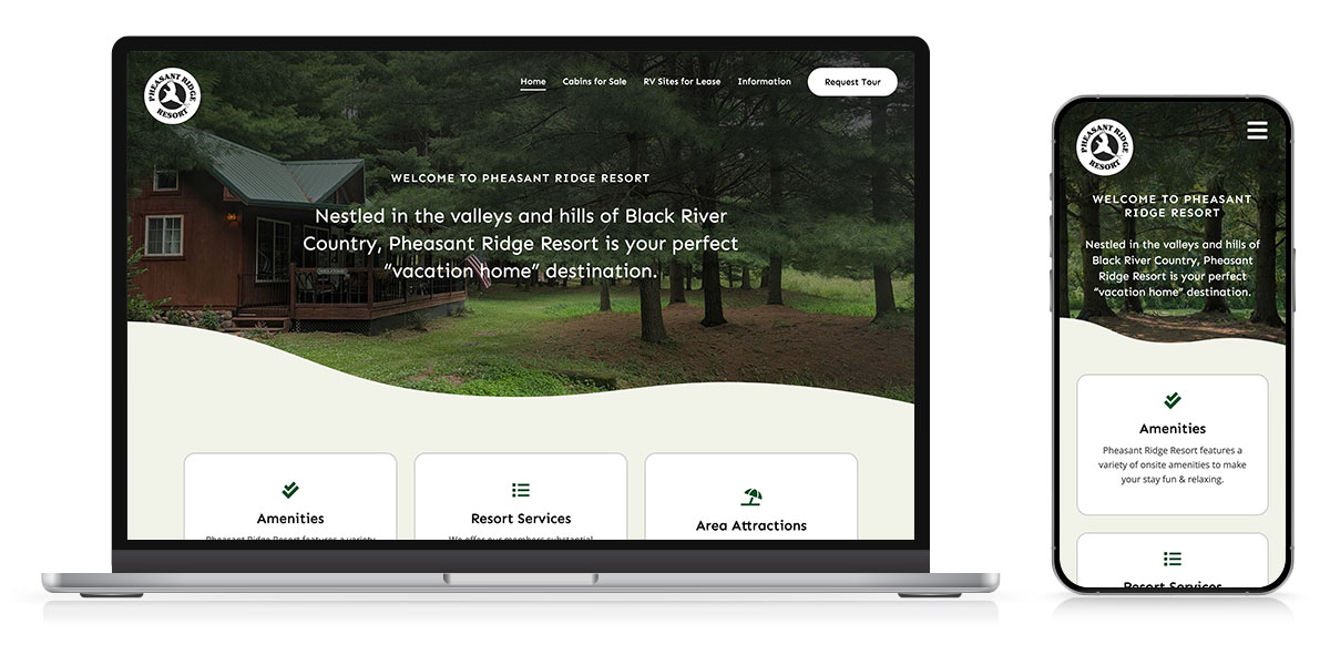 pheasant ridge resort website responsive