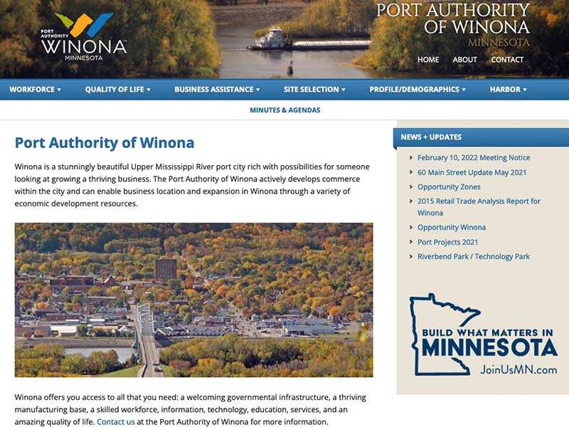 Website Launch: Port of Winona