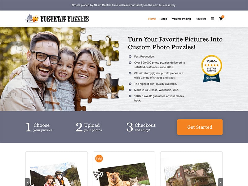 Retail Website Design - Portrait Puzzles
