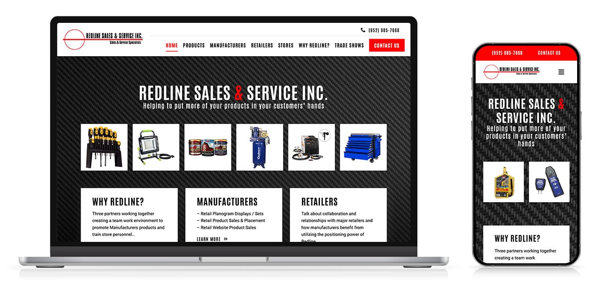 redline sales and services website responsive