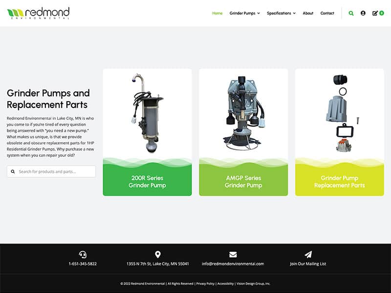 Manufacturing Website Design - Redmond Environmental