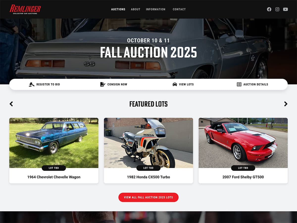 Website Redesign: Remlinger Classic Car Auctions
