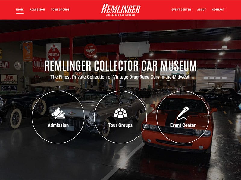 Museum Website Design - Remlinger Collector Car Museum