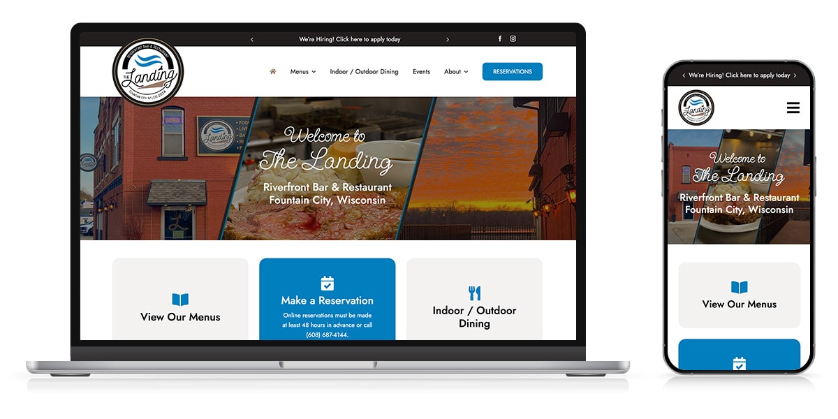 Restaurant website launch for The Landing