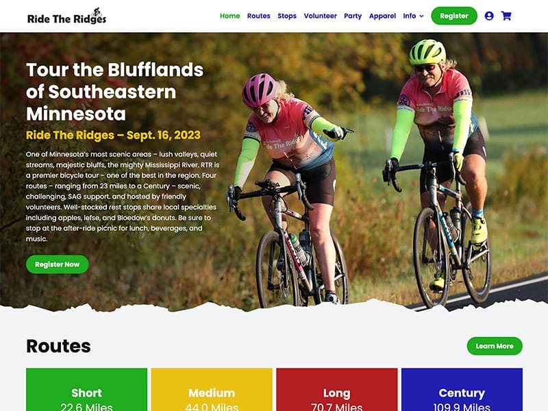Event Website Design - Ride The Ridges