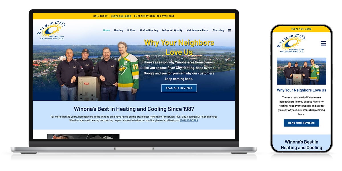 river city heating web responsive