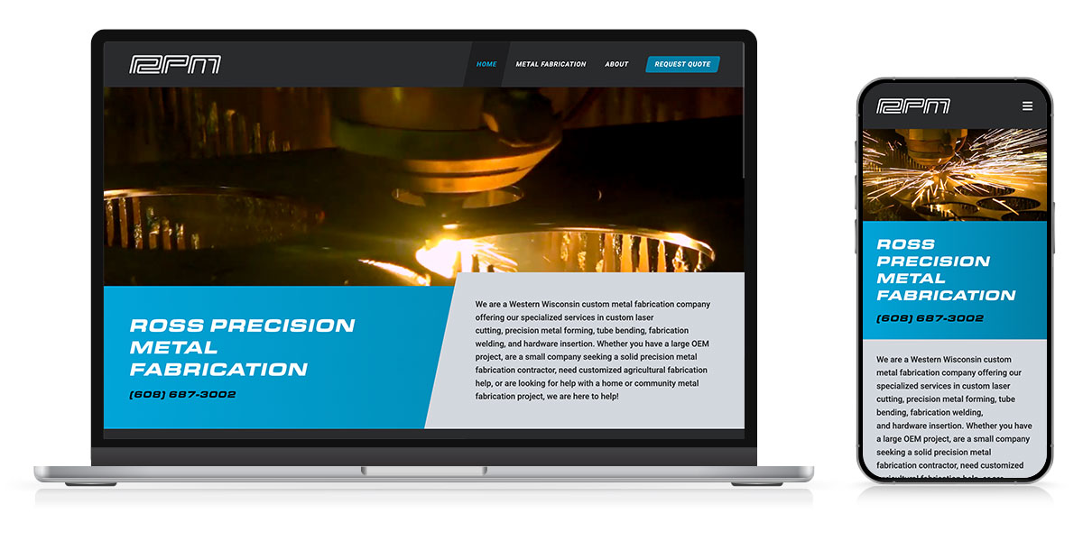 ross precision metal fab website responsive