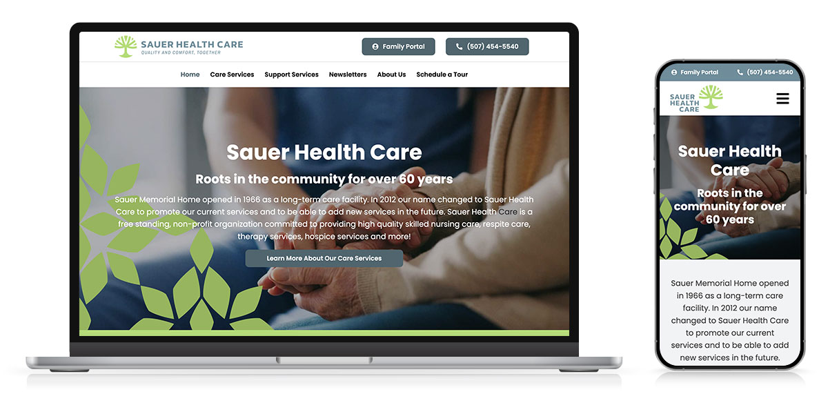 sauer health care website responsive
