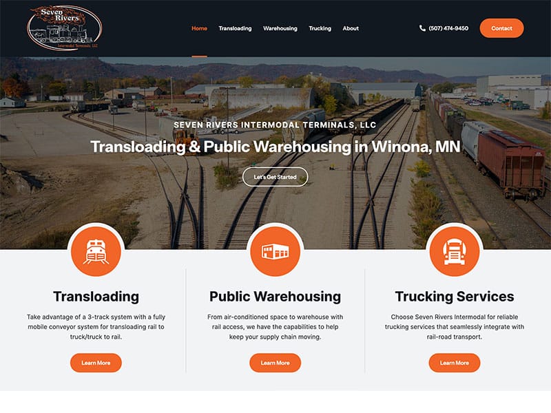 Warehouse Website Design: Seven Rivers Intermodal