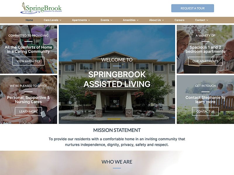 Senior Living Website Design - SpringBrook Assisted Living