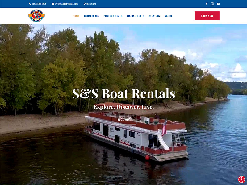 S&S Boat Rental Website Screenshot