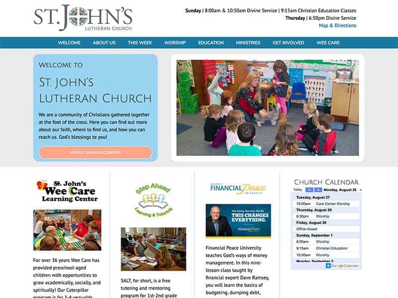 Website Update: St. John’s Lutheran Church & Wee Care
