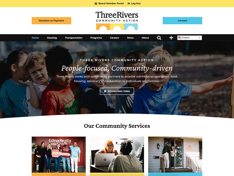 Non-Profit Website Design - Three Rivers Community Action