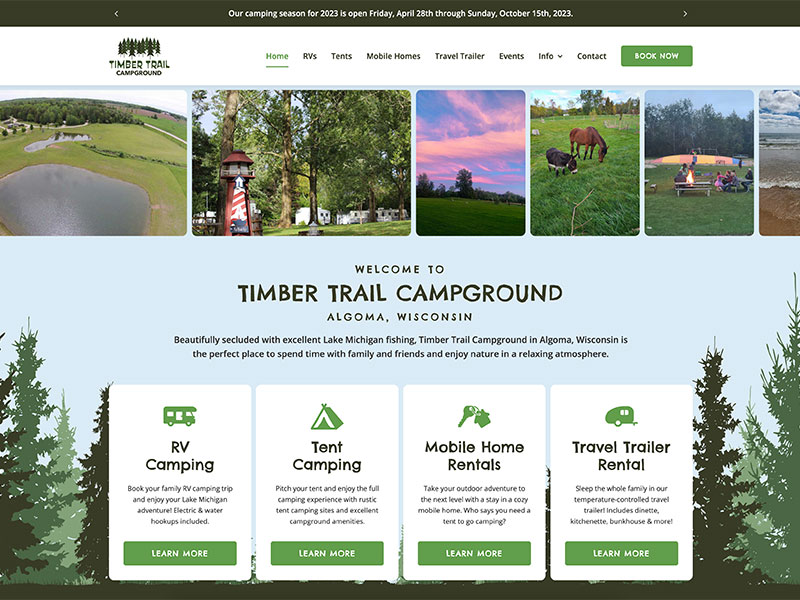 Campground Website Design- Timber Trail Campground