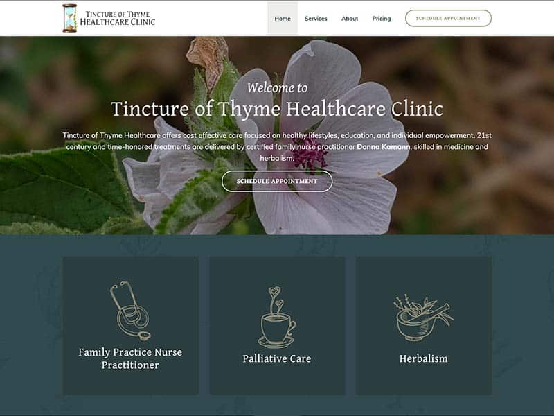 Website Launch: Tincture of Thyme Healthcare