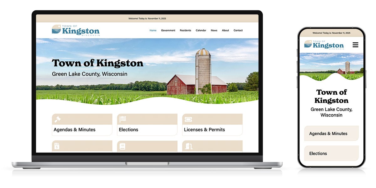town of kingston wisconsin website responsive