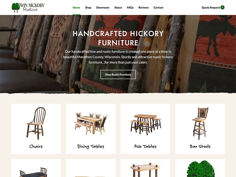 Twin Hickory Rustics Web Screenshot
