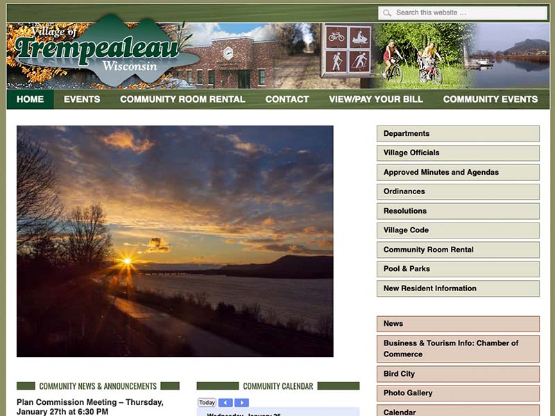 Website Launch: Village of Trempealeau