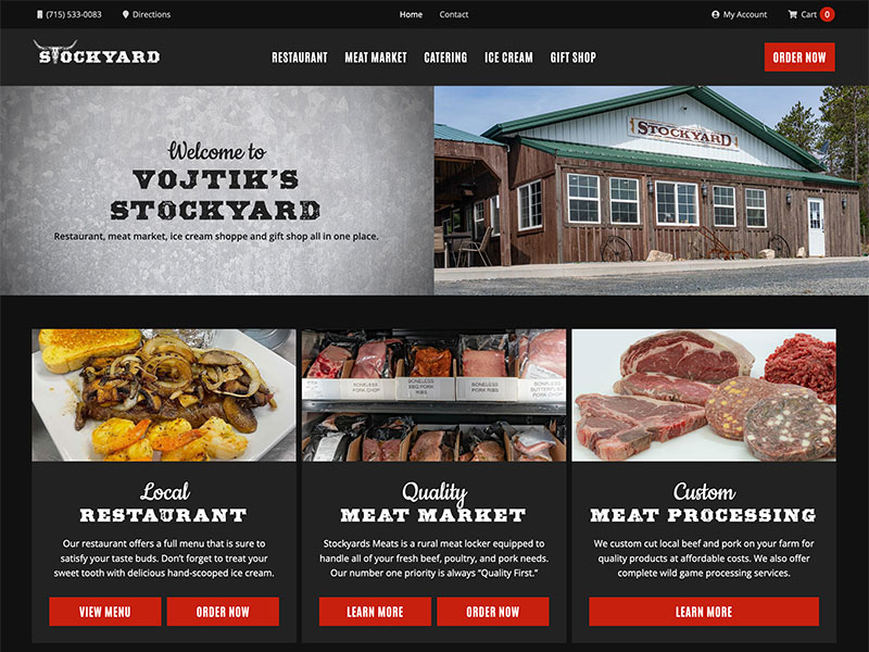 Restaurant Website Design - Vojtik's Stockyard
