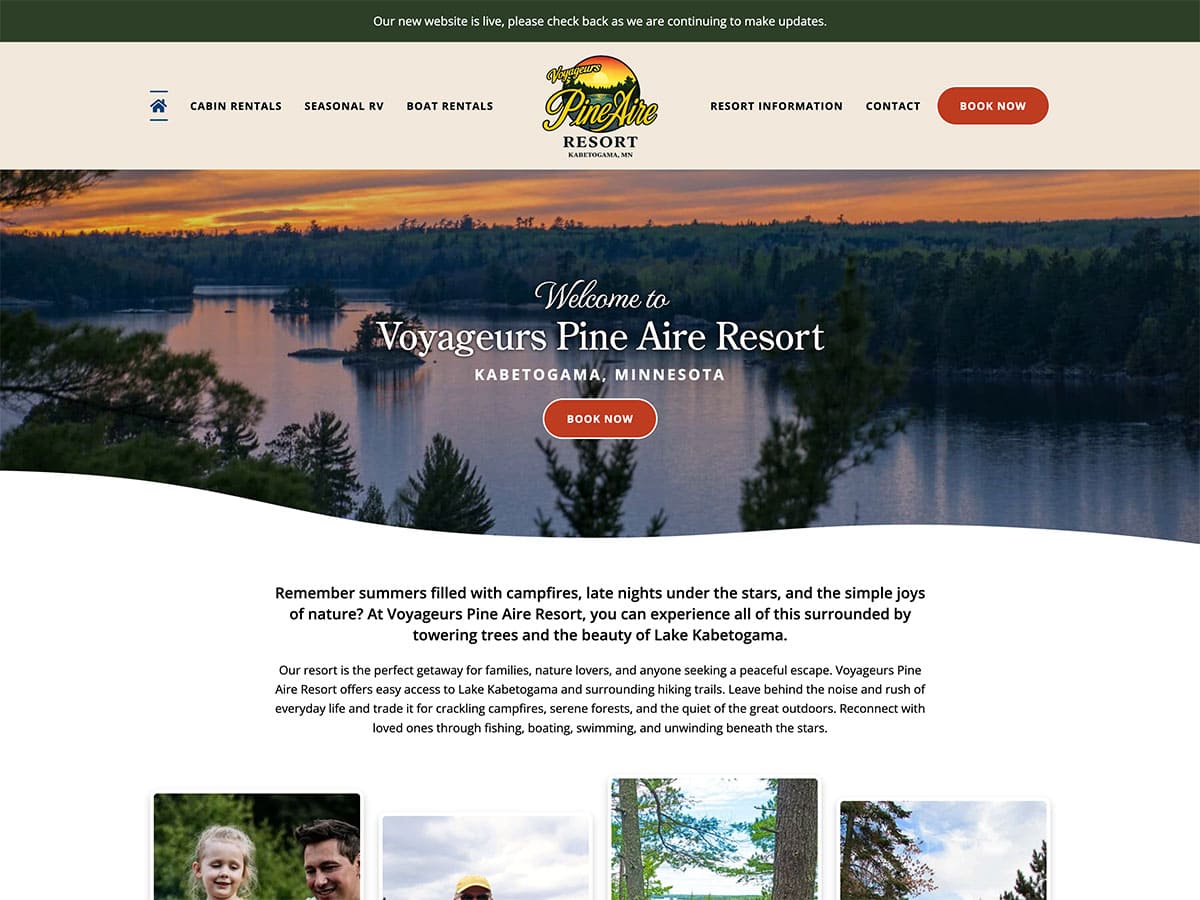 voyageurs pine aire web screenshot