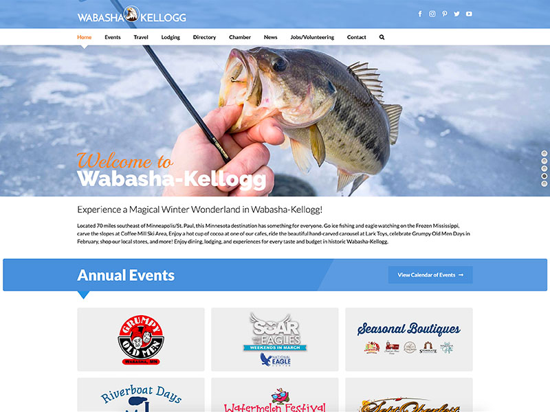 Website Redesign: Wabasha-Kellogg Chamber & CVB