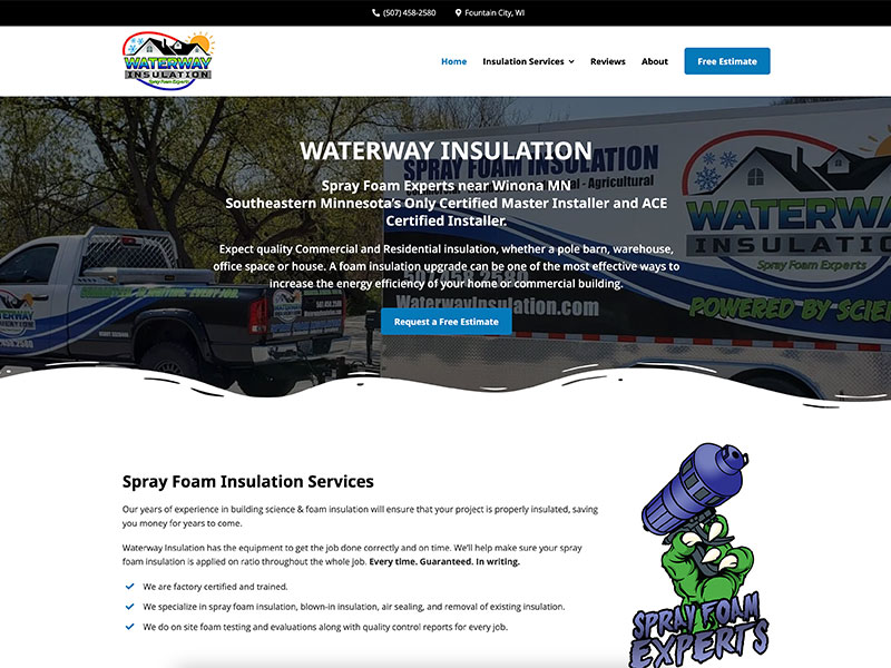Construction Website Design - Waterway Insulation
