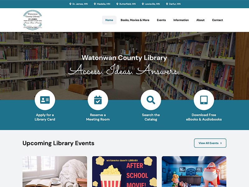 Library Website Design - Watonwan County Library