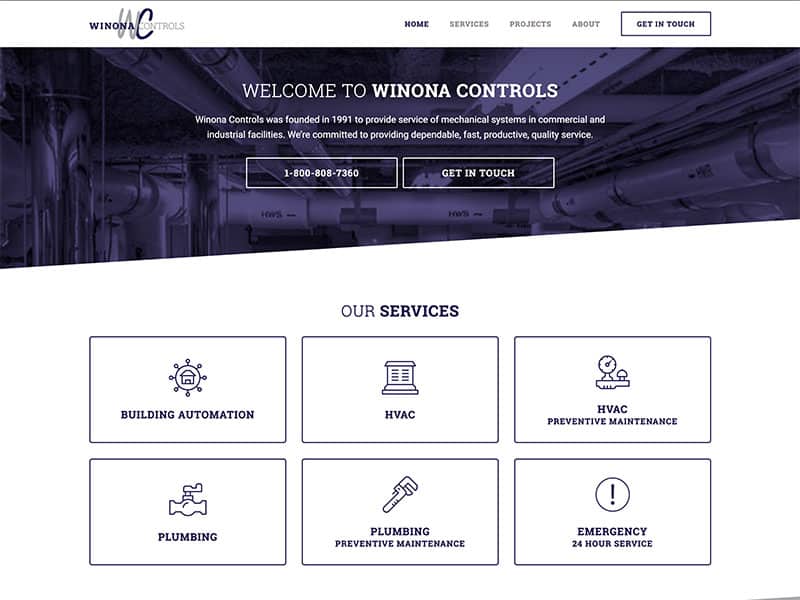 Building Service Website Design - Winona Controls