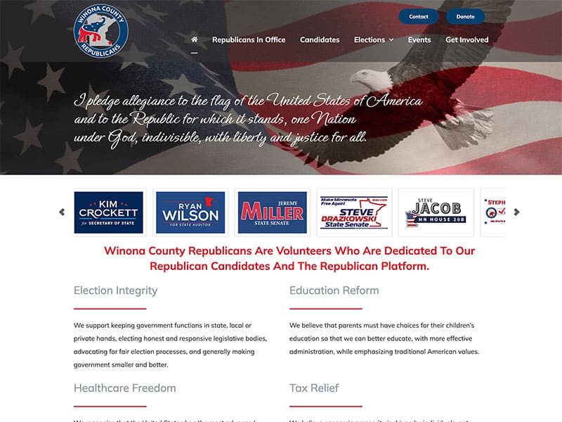 Political Website Design - Winona County Republicans
