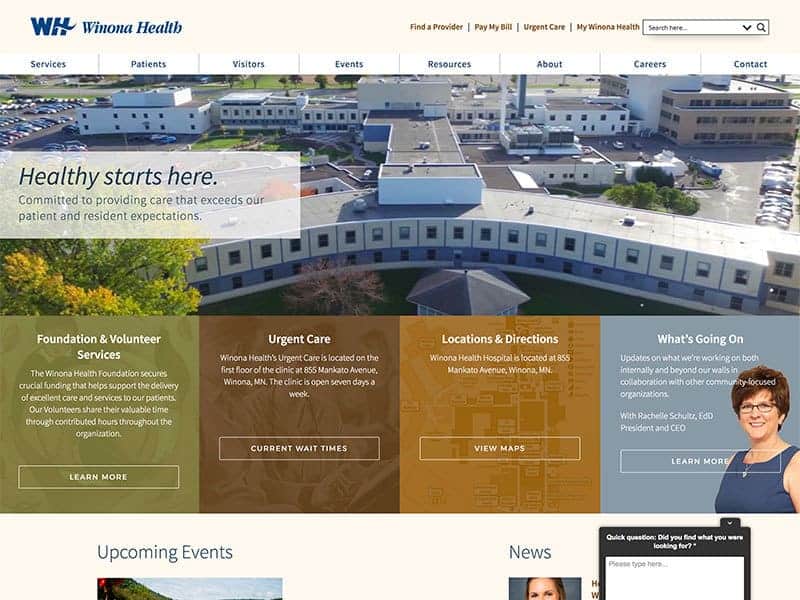 Hospital Website Design - Winona Health