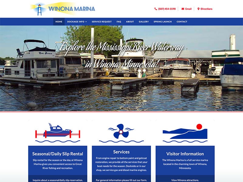 Marina Website Design - Winona Marina