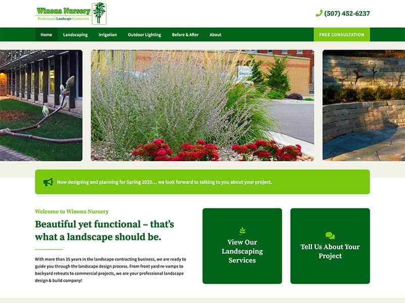 Plant Nursery Website Design - Winona Nursery