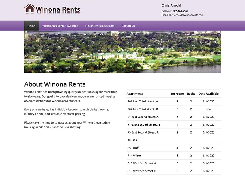 Website Update: Winona Rents