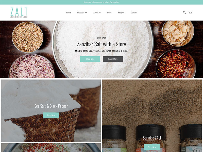 Shopify Website Design - Zalt Salt