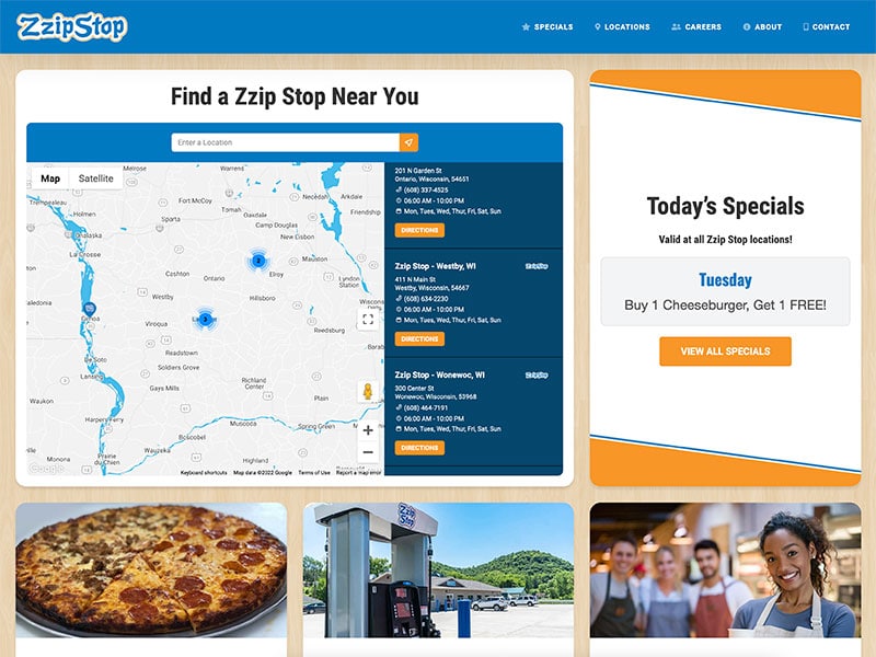 Convenience Store Website Design - Zzip Stop